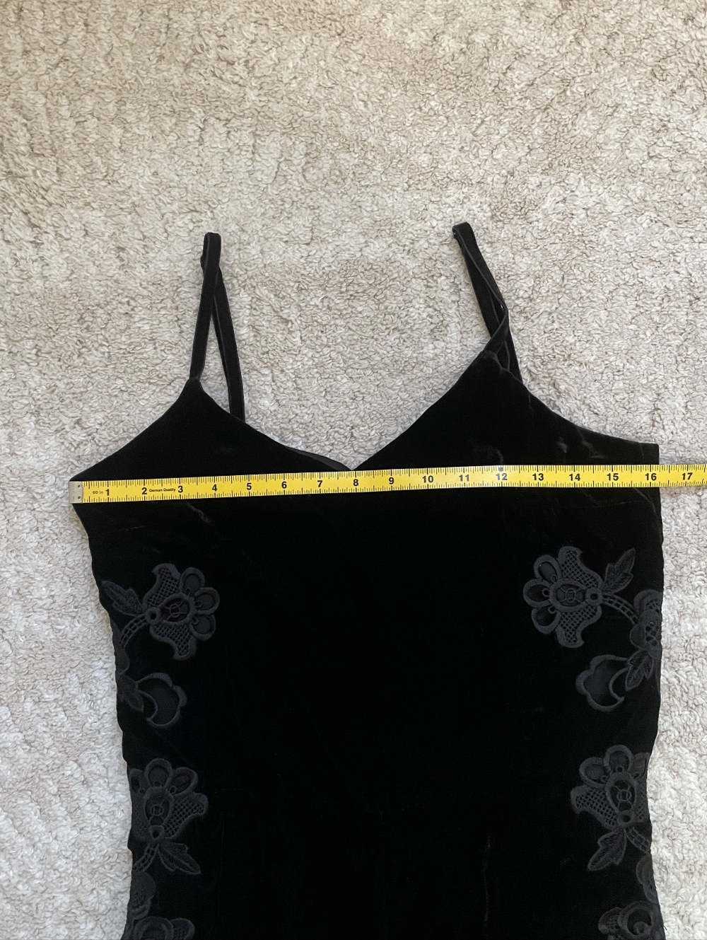 Sandro Black Velvet Sleeveless Jumpsuit with Floral Side Detail Size 6 - Picture 9 of 15